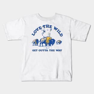 Retro Buffalo & Geyser Yellowstone National Park Travel Gift Shirt Kids T-Shirt